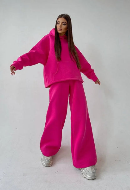 Casual Sport Tracksuit Women Hooded Two Pieces Set