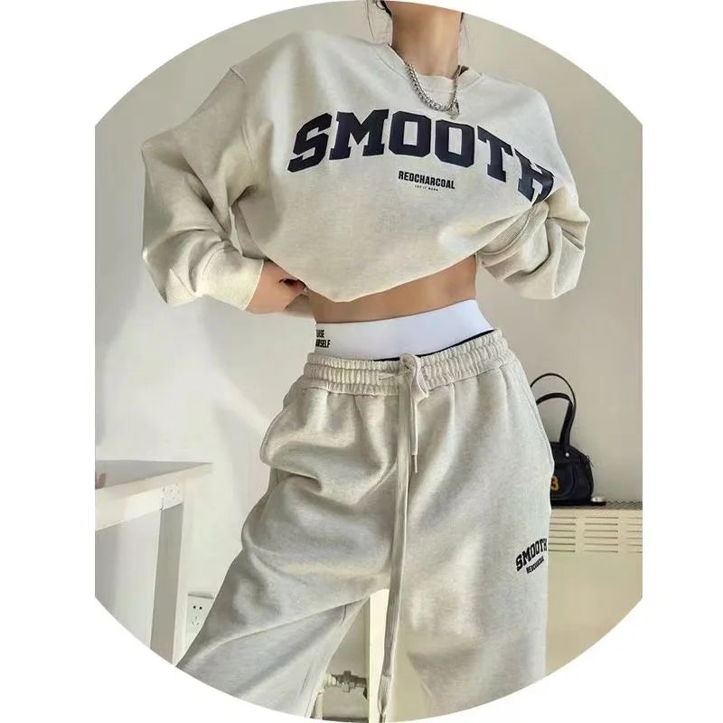 Women's Pants Set Sporty Sweatshirt Letter Printing