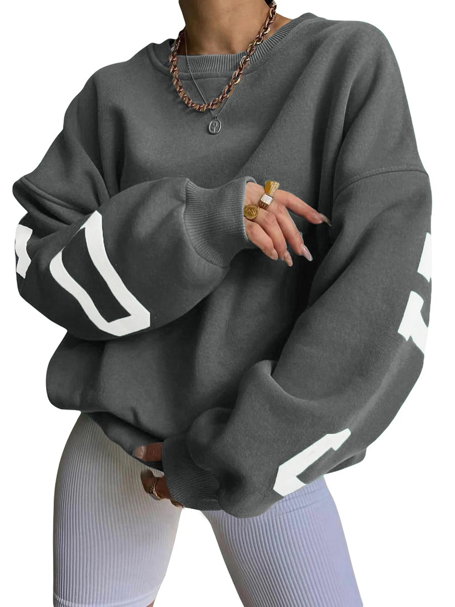 Women Oversized Loose Hoodie Sweatshirt Letter Print